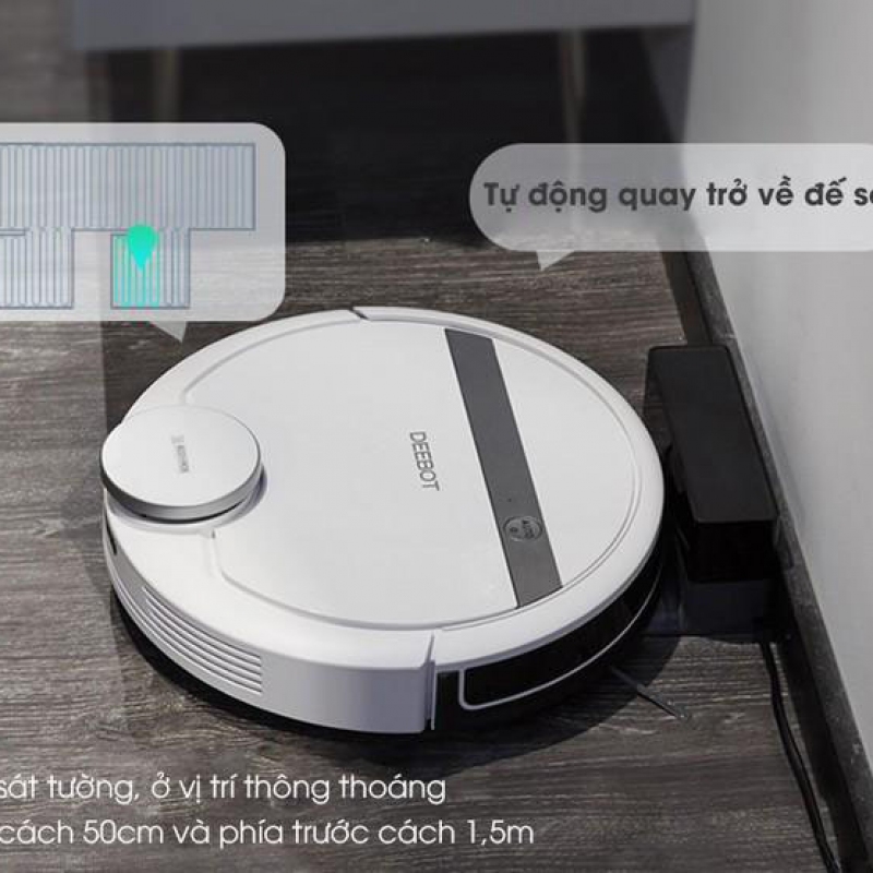 Robot lau nhà hút bụi Ecovacs Deebot DE55